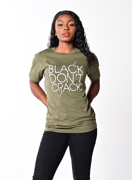Womens Black Don't Crack Casual Crew-Neck Short Sleeve T-Shirt - UNDFIND