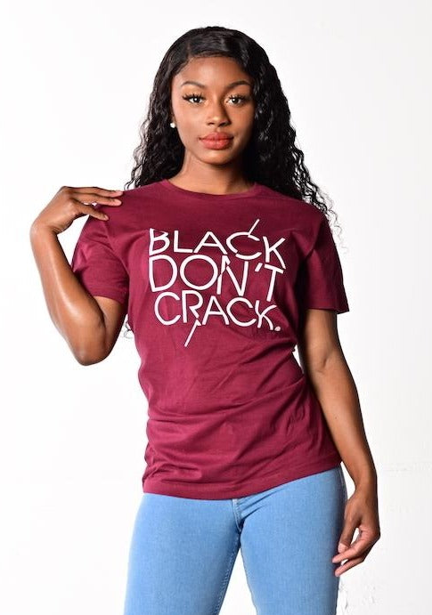 Womens Black Don't Crack Casual Crew-Neck Short Sleeve T-Shirt - UNDFIND